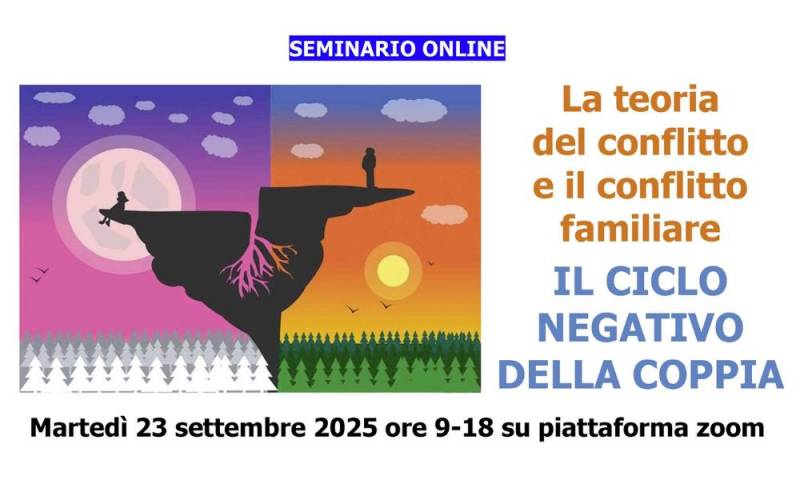 Seminario online - La teoria del conflitto e il conflitto familiare. IL CICLO NEGATIVO DELLA COPPIA.
