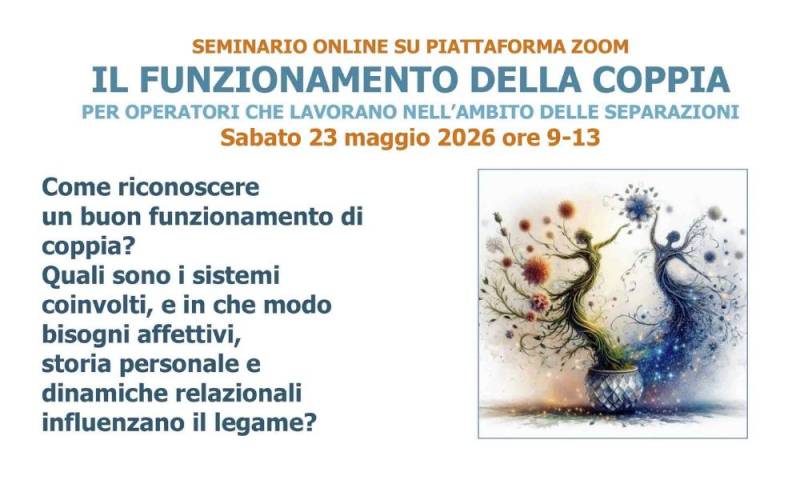 23 maggio 2026: "Il funzionamento della coppia" - Seminario online